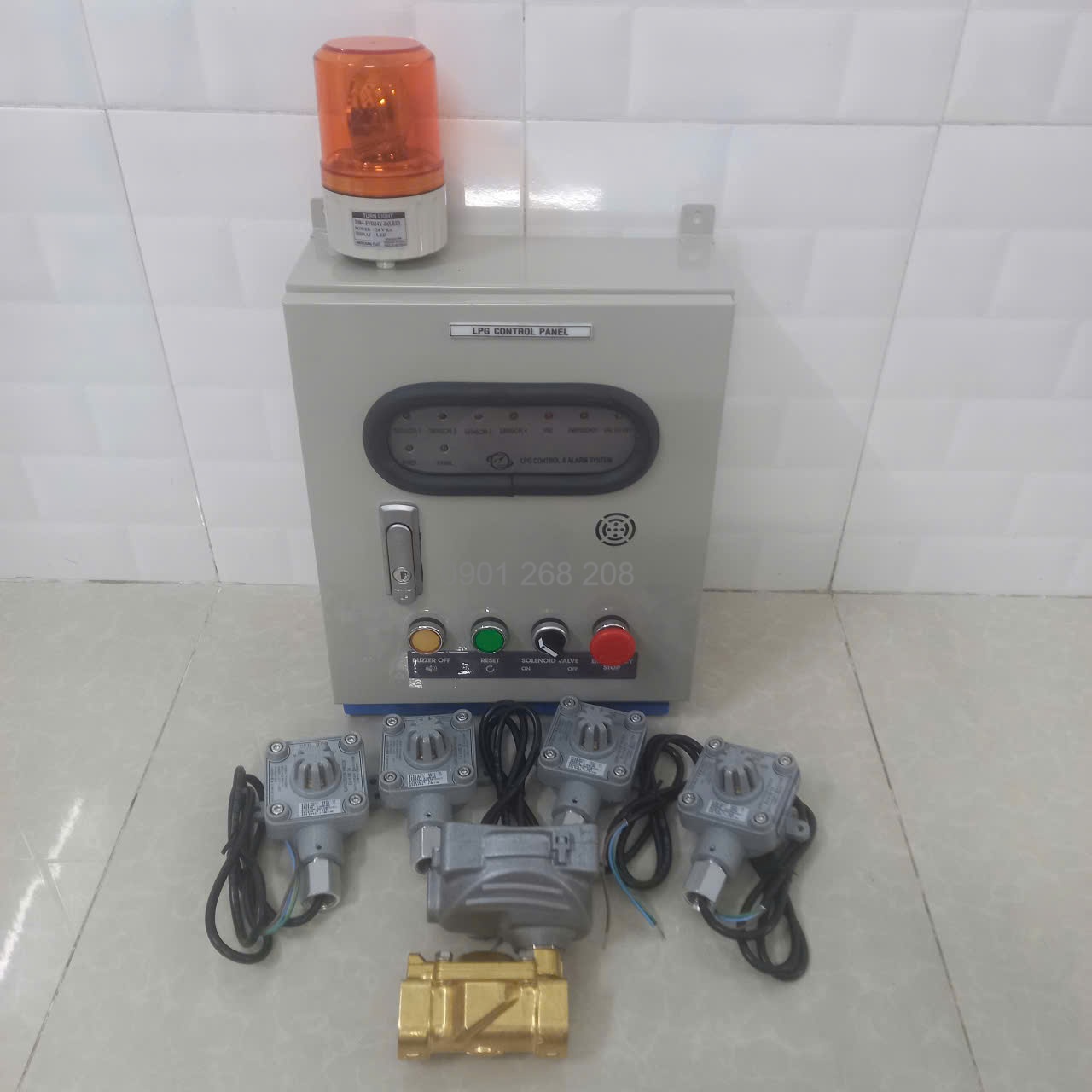 Tủ điều khiển đóng ngắt gas tự động kết nối 4 kênh đầu dò phòng nổ